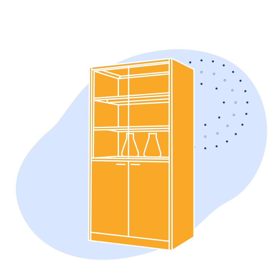 Шкаф лабораторный 800 ШГ-2 Квадро (К) 800х420х1800 мм