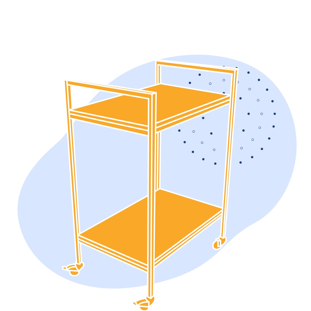 Стол передвижной ЛАБ-500 СТПТ 500х600х800 мм