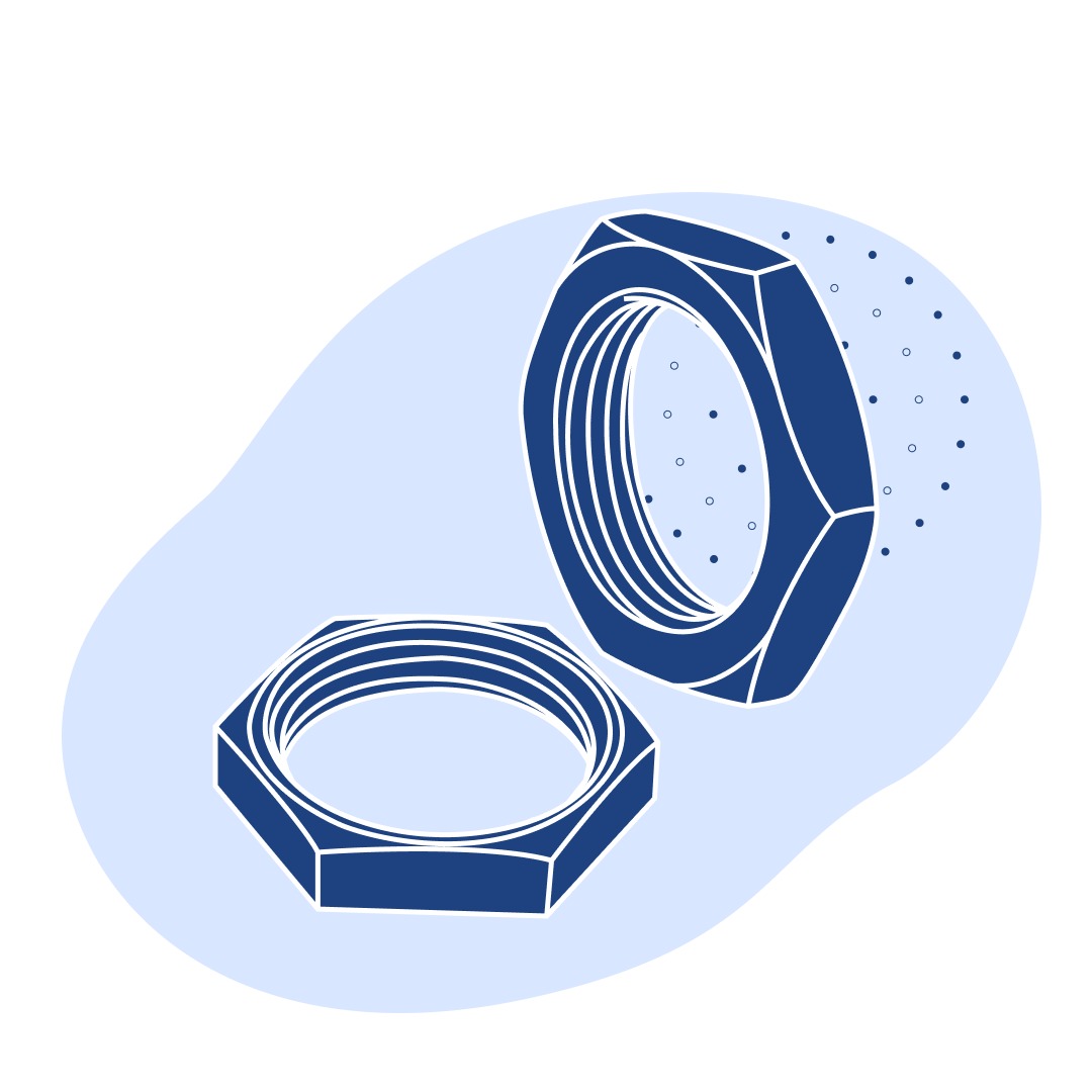 Контргайка нержавеющая Ду 20 мм AISI 304